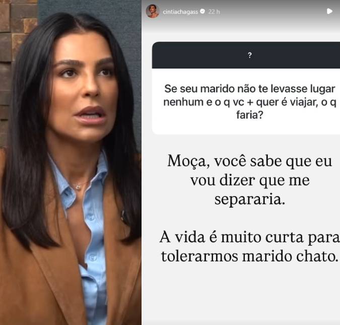 Namorada de Rubens Barrichello, Cíntia Chagas diverte internautas ao dar respostas afiadas a seguidores