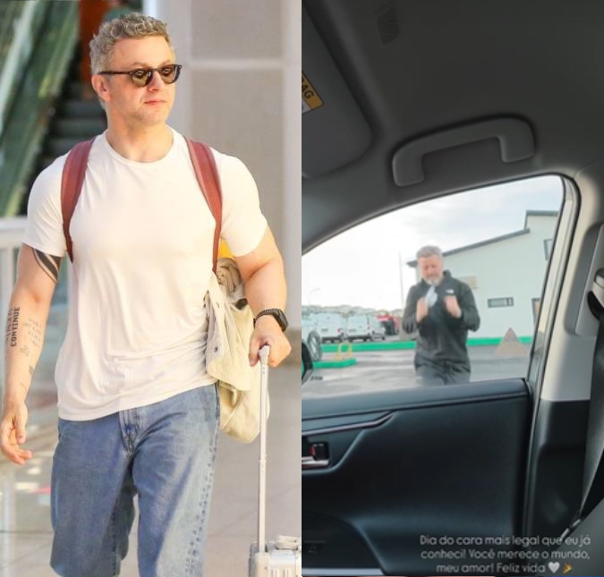 Em viagem com a namorada, Lucas Lima ganha bolinho de parabéns e Nina Forlin se declara: <i>Você merece o mundo, meu amor</i>