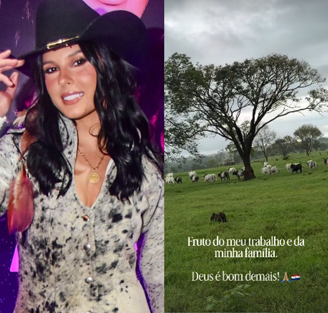 Ana Castela mostra gado de sua fazenda no Paraguai, empreendimento feito com o pai