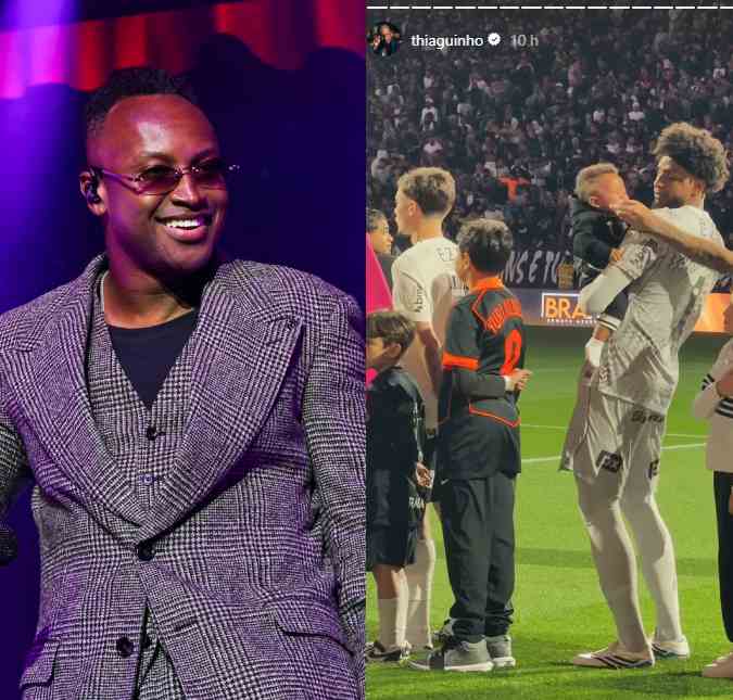 Thiaguinho realiza sonho após Bento entrar com time do Corinthians em jogo