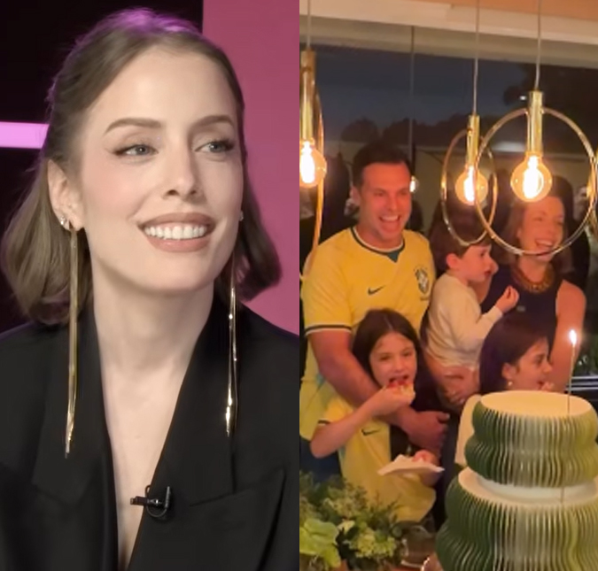 Fabiana Justus reúne a família em aniversário antecipado para o marido