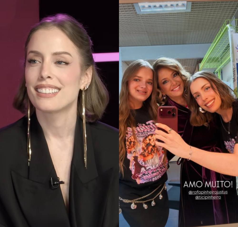 Fabiana Justus visita pela primeira vez os estúdios da <i>TV Globo</i> para apoiar Ticiane Pinheiro no <i>Dança dos Famosos</i>