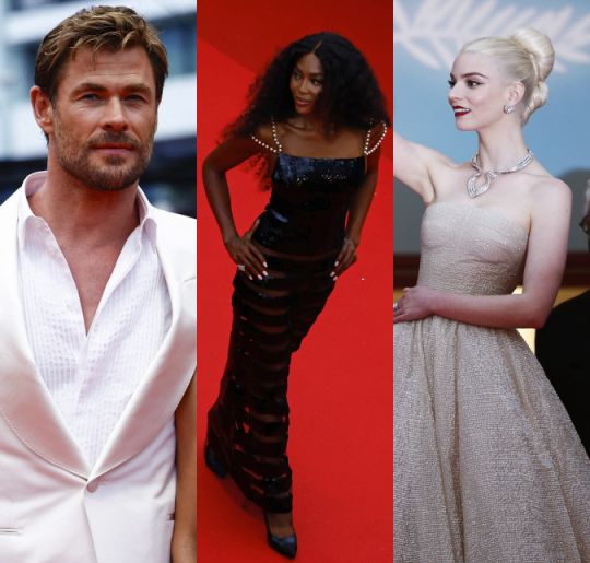 Elenco de <i>Furiosa: Uma Saga Mad Max</i> marca presença no segundo dia do <i>Festival de Cannes</i>; confira os <i>looks</i> dos famosos no evento